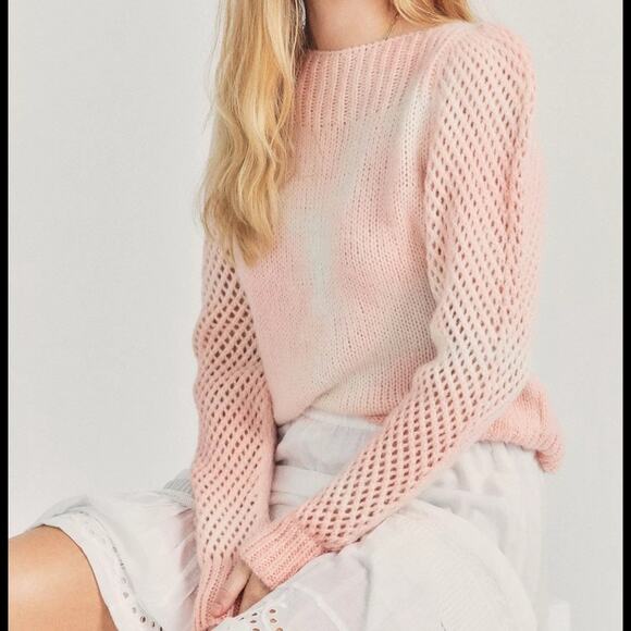 NWT Loveshackfancy Hand Dyed Rosie Pullover Sweater Size Medium Alpaca - Picture 2 of 7